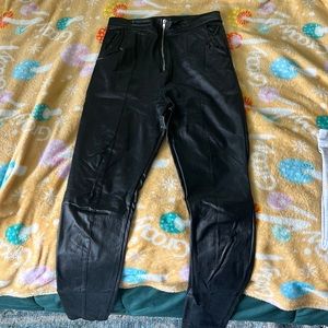 Faux leather pants